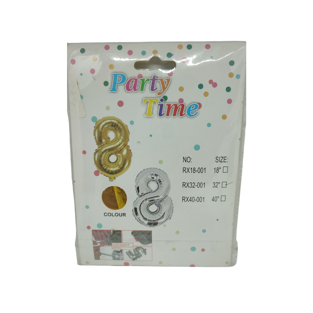 Μπαλόνι-Γενεθλίων-Party-Time-32-Αριθμός-8-RX32-001-1